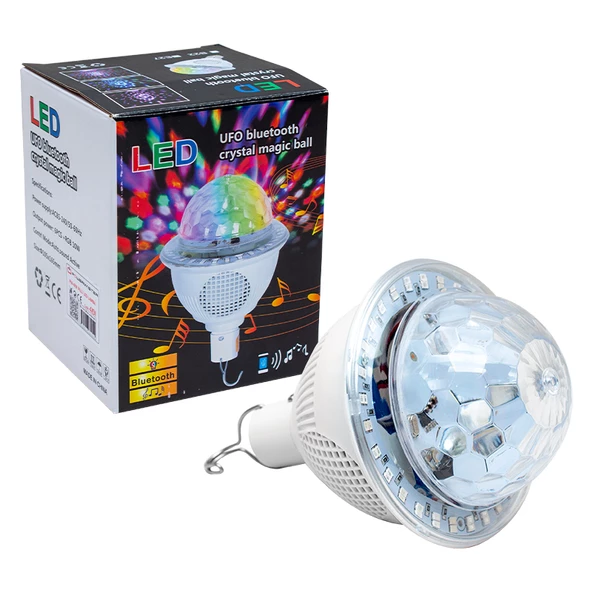 POWERMASTER PM-4191 BLUETOOTH DESTEKLİ ANİMASYONLU 10 WATT ŞARJLI UFO TİP DİSKO TOPU - 3