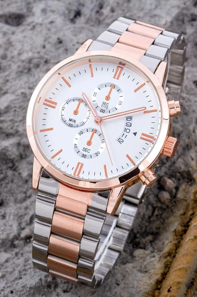 Lüx Takvimli Erkek Kol Saati Çelik Kordon Hediyelik Saat ST-304281 - 2