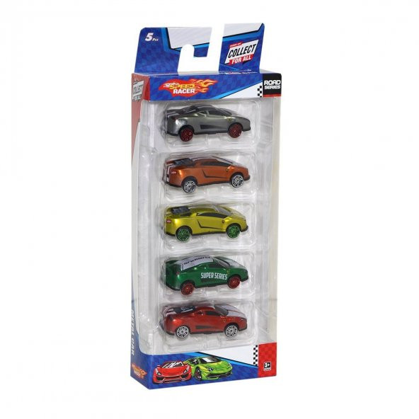 TOY-26 Toysan, Speed Racer 5Li Metal Araba Seti - 3
