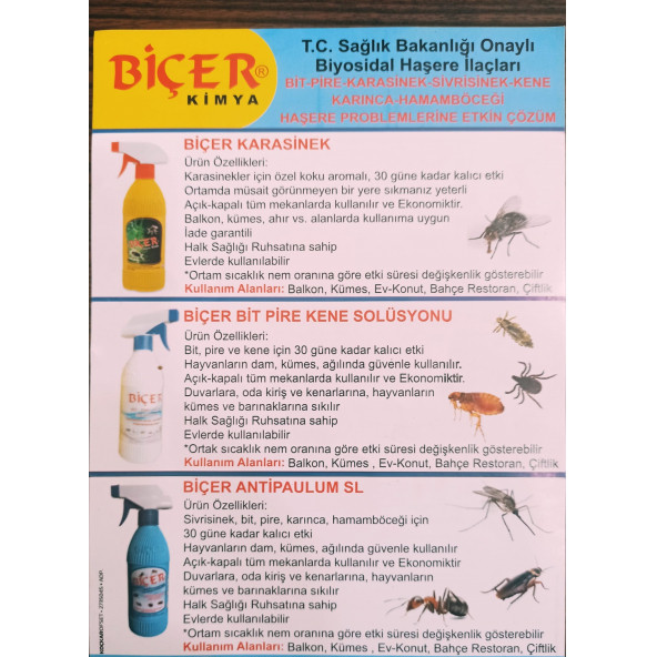 3 lü PAKET. BİT-PİRE-KENE-KARA SİNEK-KARINCA-SİVRİSİNEK - 2