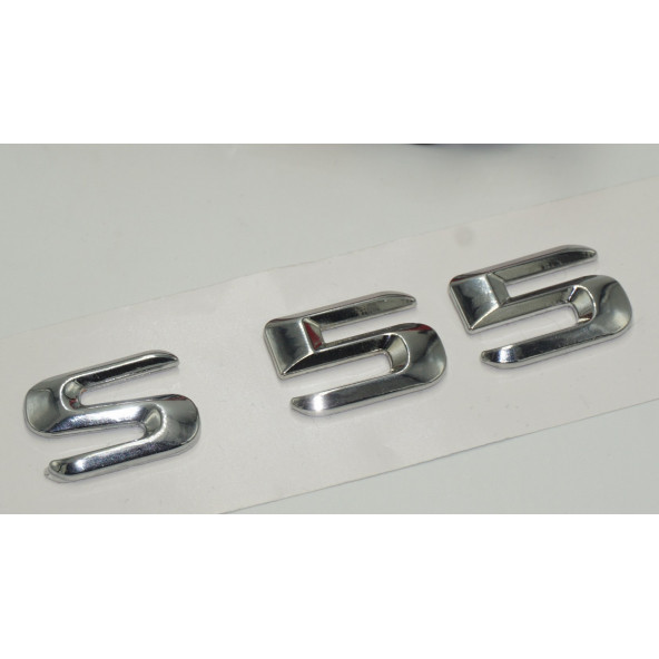 Benz S55 Bagaj Krom Metal 3M 3D Yazı Logo - 3