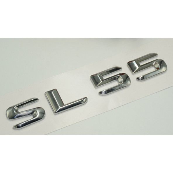 Benz SL 55 Bagaj Krom Metal 3M 3D Yazı Logo - Resim 3