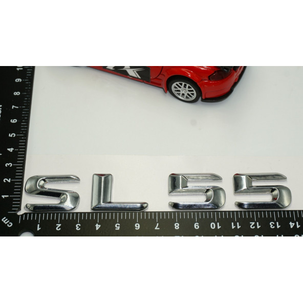 Benz SL 55 Bagaj Krom Metal 3M 3D Yazı Logo - Resim 5