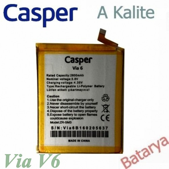 Casper Via V6 Batarya Via V6 Uyumlu Yedek Batarya