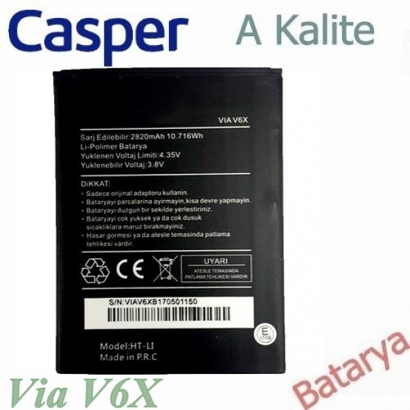 Casper Via V6X Batarya Via V6X Uyumlu Yedek Batarya