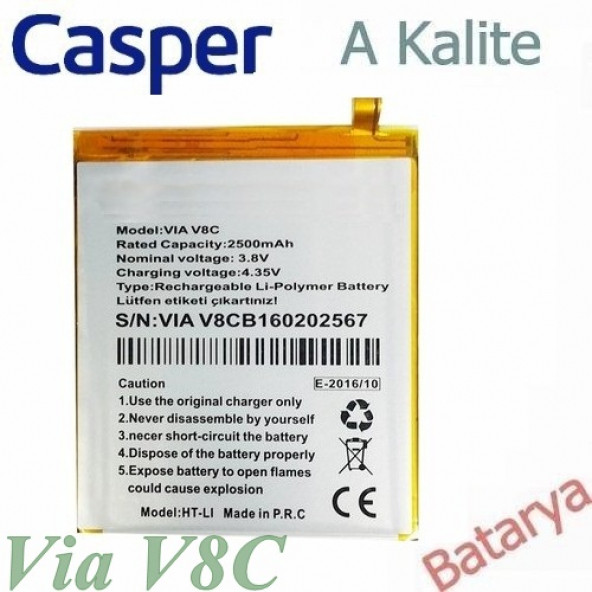 Casper Via V8C Batarya Via V8C Uyumlu Yedek Batarya