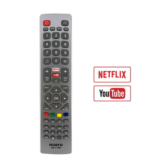 HUAYU KL RM-L1589 SHARP AQUOS NETFLIX-YOUTUBE TUŞLU LCD LED TV UNIVERSAL KUMANDA
