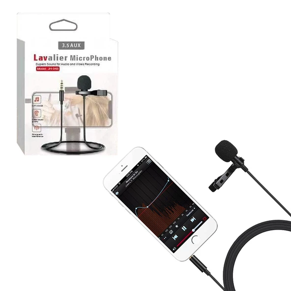 MAGICVOICE JH-043 3.5 MM GİRİŞLİ KABLOLU YOUTUBER YAKA MİKROFON - 3