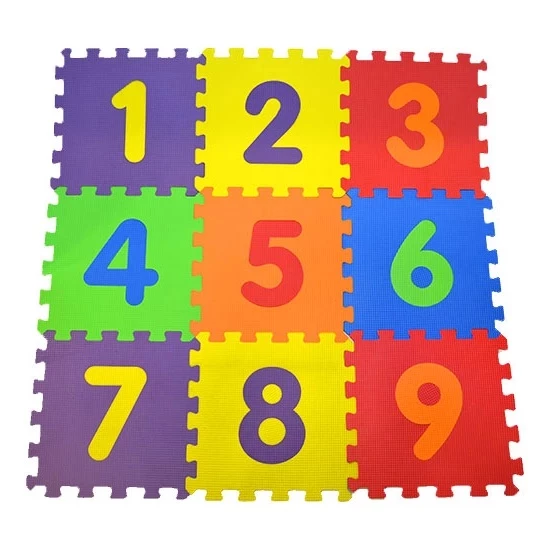 9 Parça Çocuk Oyun Karosu Eva Puzzle Yer Matı Sayılar Eğitici Oyun Halısı - 2