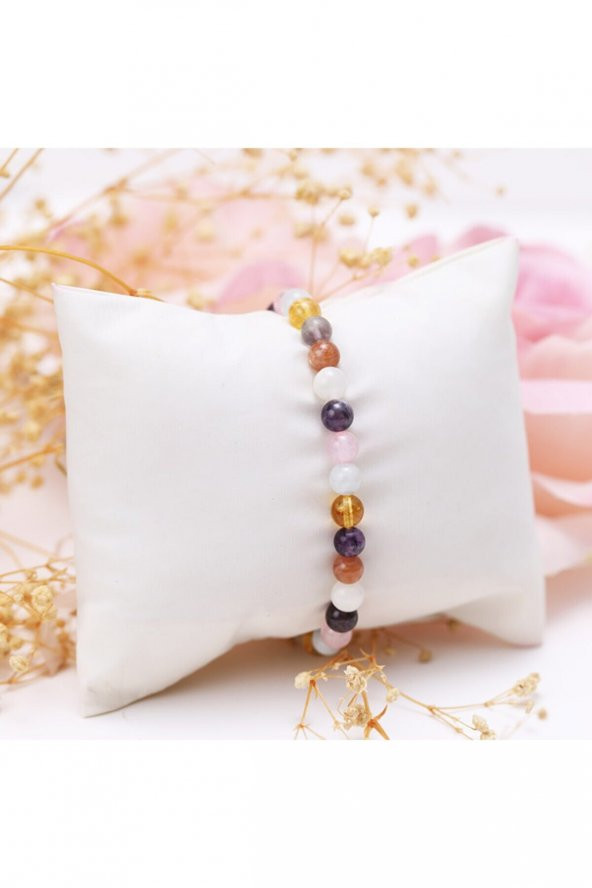 Doğal Taş Çakra Bileklik 6mm + 1 Adet Akik Yüzük İle Gönderilir - 2