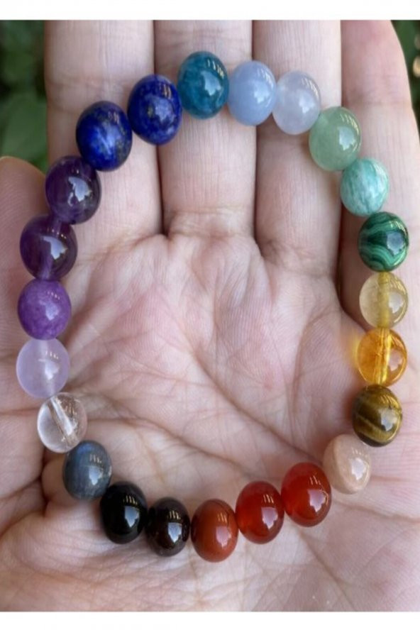 Aşk Mıknatısı Bileklik Yeşim, Lapis, Ametist, Akik, Pembe Kuvars, Kaplangözü, Kehribar, Sitrin - 2