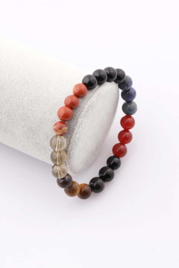 Oğlak Burcu Doğal Taş Bileklik 8 Mm Küre Kesim - Burç Bilekliği - 2