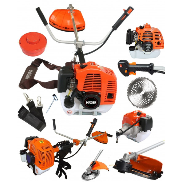 Mager Benzinli Yan Tip 52 CC 9.9 Hp Tırpan Çim Çalı Ot Biçme