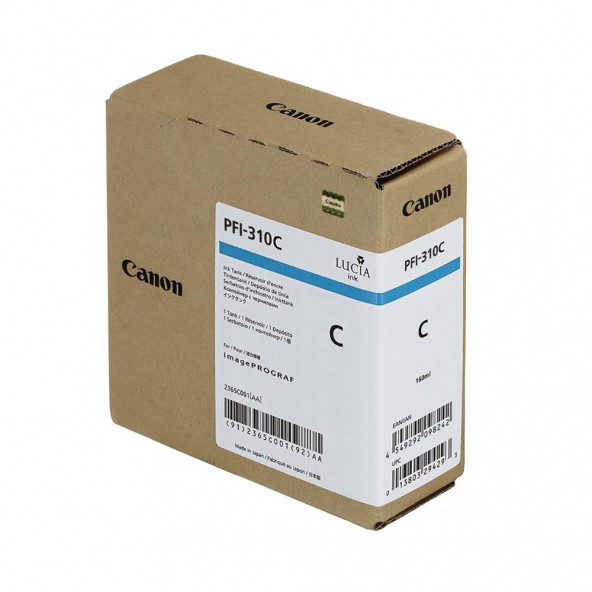 PlotterSarf Canon PFI-310 C (Cyan) Mavi Plotter Orijinal Mürekkep Kartuş 330 ml. (2360C001)