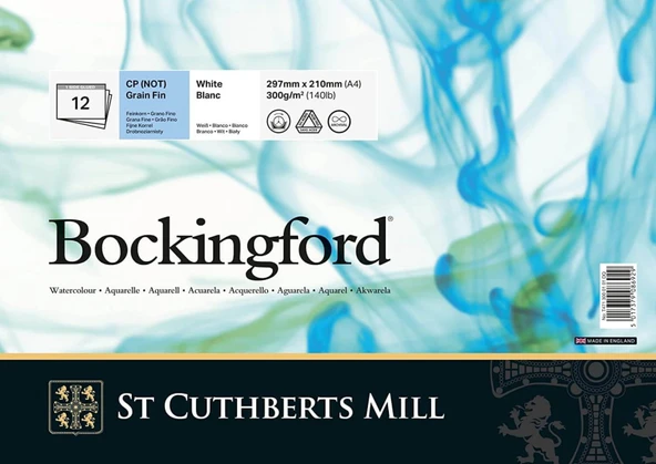 Bockingford Cold Pressed A4 300gr 12 Yaprak Profesyonel Suluboya Blok