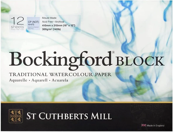 Bockingford Cold Pressed 41x31cm 300gr 12 Yaprak Profesyonel Suluboya Blok