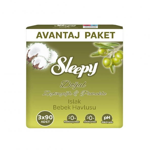 Sleepy Islak Havlu 3X90Lı Zeytinyağlı