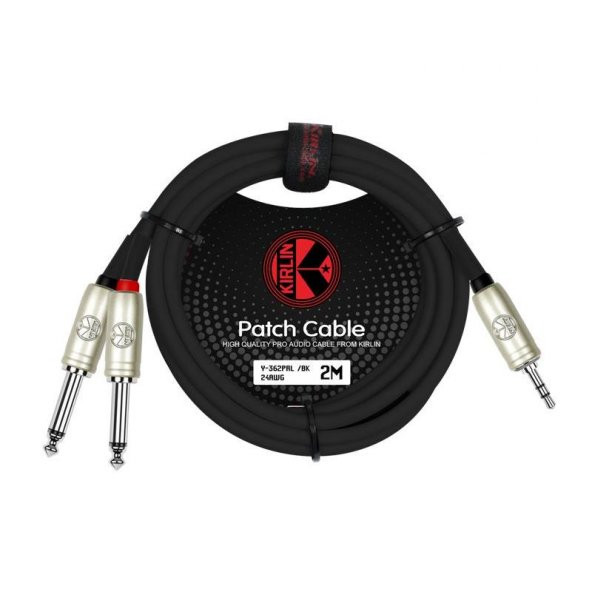 Kirlin Cable Y-362PRL Serisi 2MT 3.5 mm. Stereo (Erkek) - 2x6.35 mm. Mono (Erkek) - 2