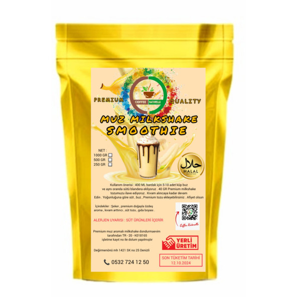 Coffee Naturelle Muz Aromalı Milk Shake 5 kg