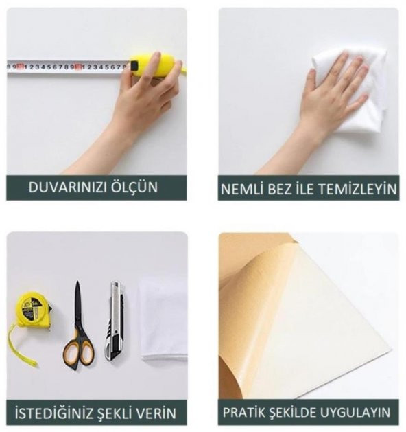 Renkli Duvarlar Kendinden Yapışkanlı Kreatif 70X38 Cm Duvar Kağıdı Paneli Nw107 - 3