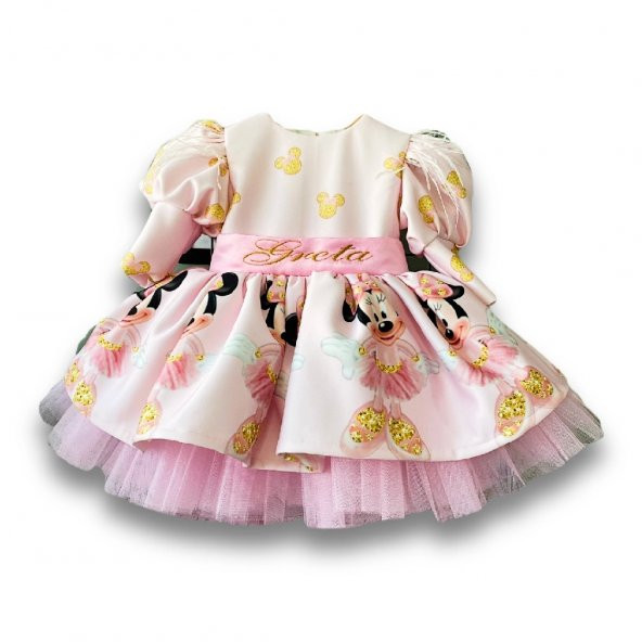 Minnie Mouse Kostüm Tütü Elbise-Pudra