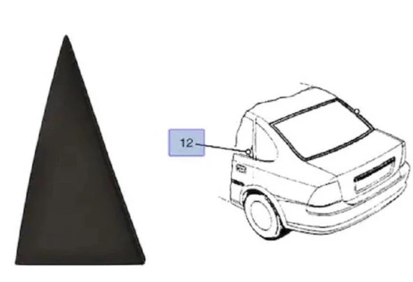 Opel Vectra B Arka Kapı Dış Üçgen Kapağı Sol  sürücü  Taraf - Resim 2