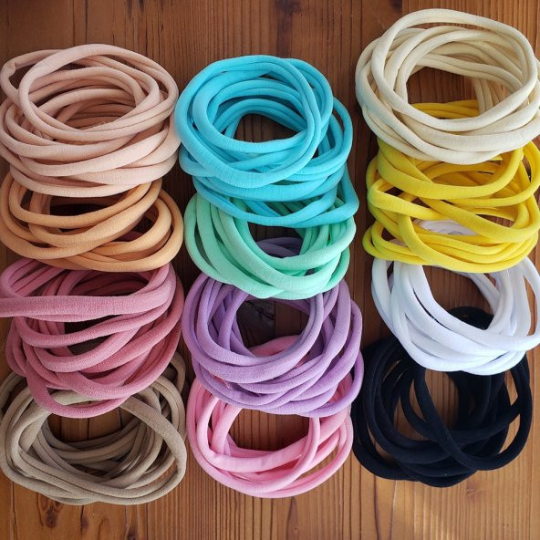 Dikişsiz Saç Bandı Lastiği 10 Adet Koyu Pudra Renk - 2