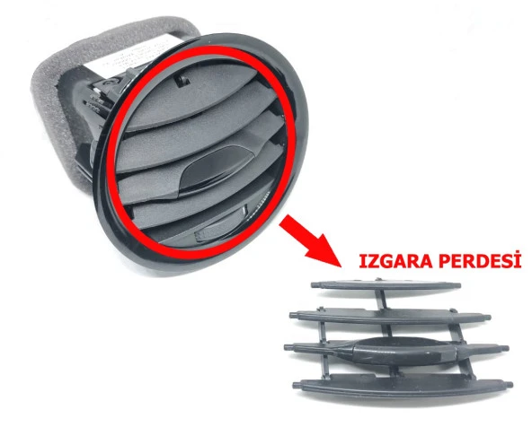 Opel Corsa D Kalorifer Havalandırma Muzulu Izgara Perdesi Ortası Siyah