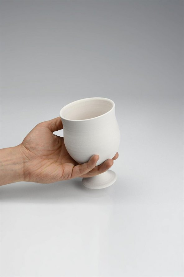 Klasik Kadeh - Seramik Bisküvi (Ham Ürün) | Boyanabilir Obje - Resim 5