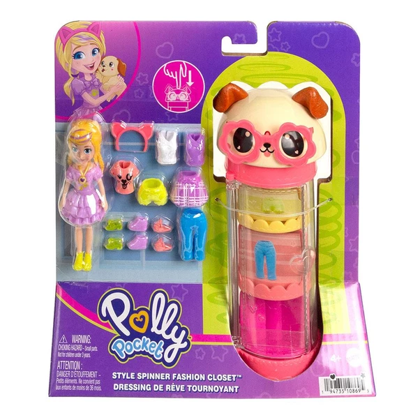 Polly Pocket Stil Döndürücü Moda Dolabı HKW04 HKW06 Lisanslı Ürün