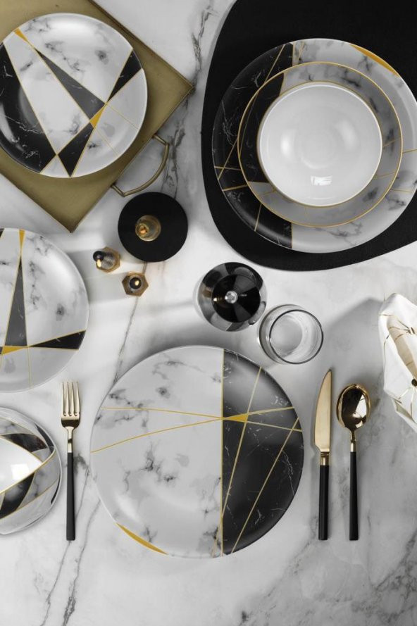 Kütahya Porselen Marble 6 Kişilik 24 Parça Yemek Takımı - 2