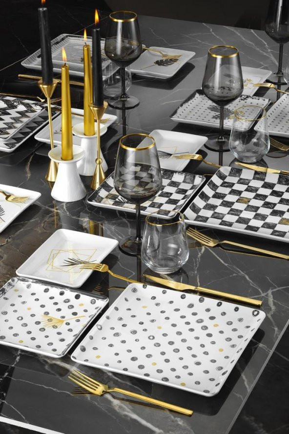 Kütahya Porselen Golden Leaf 18 Parça Kahvaltı ve İkram Takımı - 2