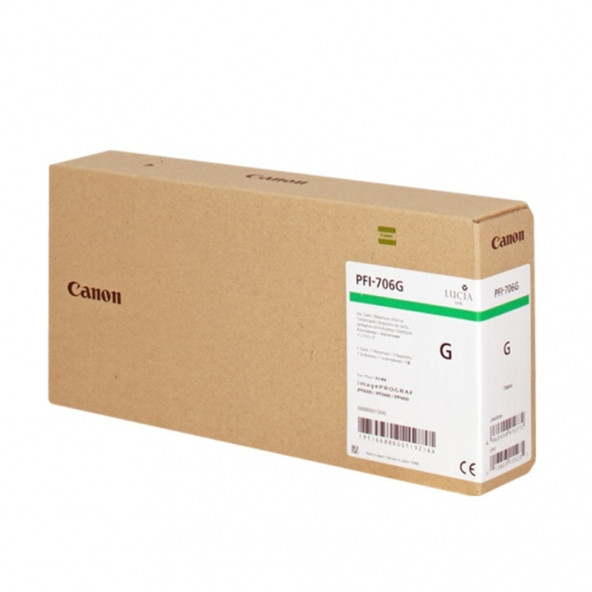 PlotterSarf Canon PFI-706 G (Green) Yeşil Plotter Orijinal Mürekkep Kartuş 700 ml. (6688B001) - 1