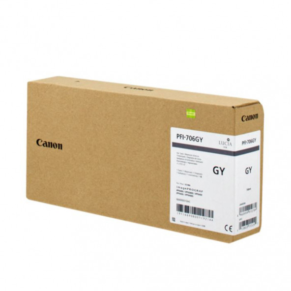 PlotterSarf Canon PFI-706 GY (Gray) Gri Plotter Orijinal Mürekkep Kartuş 700 ml. (6690B001) ürün görseli