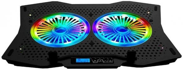 Rampage AD-RC9 TORNADO Siyah 115 -115 -15mm (2 adet)Fanlı 10''-18'' RGB Işıklı Notebook Soğutucu - 2