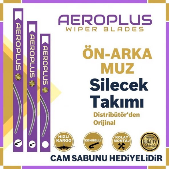 Aeroplus Nissan Micra Ön Arka Muz Silecek Takımı 2003-2005