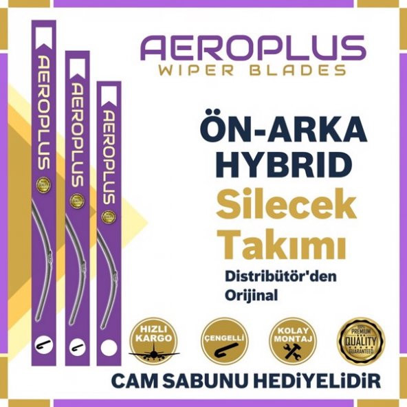 Aeroplus Nissan Juke Ön Arka Hybrid Silecek Takımı 2010-2016