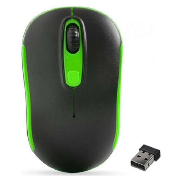 EVEREST SM-804 USB SİYAH/YEŞİL 800/1200/1600DPI KABLOSUZ MOUSE