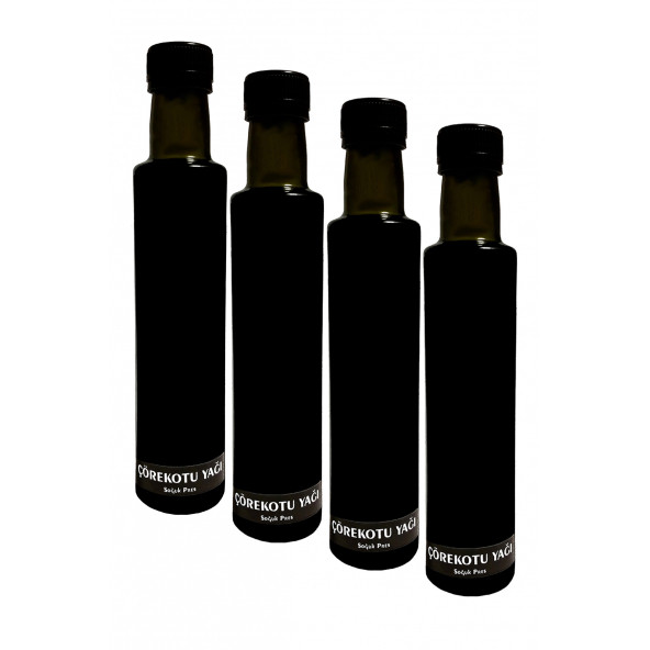 4 Adet Çörekotu Yağı 250ml x 4 Şişe Soğuk Press Taze Sıkım Saf Çörek Otu Yağı