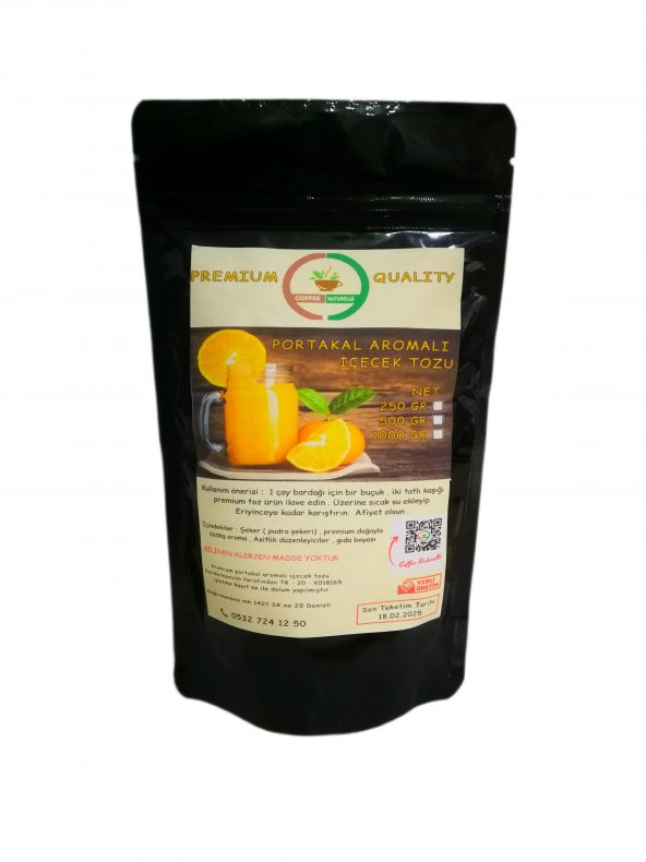 Portakal Aromalı İçecek Tozu Oralet - 1 kg - 1000 Gr