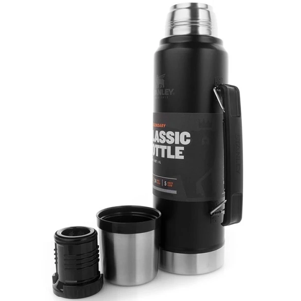 Stnaley 10-08266-002 Klasik Vakumlu 1 Litre Çelik Termos - Siyah - 4