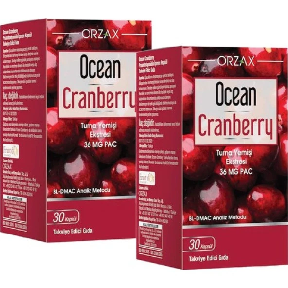 Orzax Ocean Cranberry Turna Yemişi Ekstresi 36 mg Pac 30 Kapsül 2 Adet ürün görseli 1