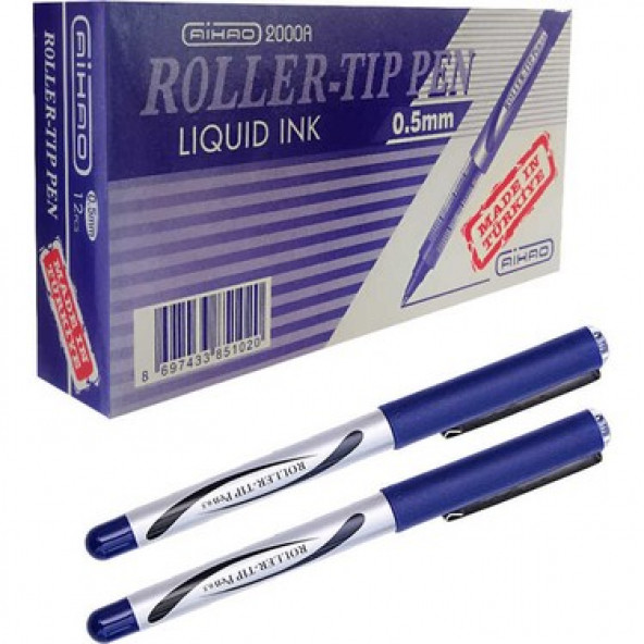 Aihao Roller Kalem Bilye Uç 0.5 MM Mavi 12 Adet