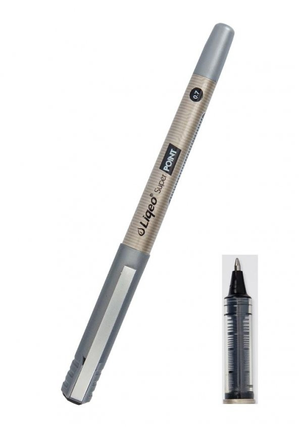 Siyah Pilot Kalem Super Point 0.7 3 Adet Siyah Roller Pilot Kalem 0,7 Mürekkepli Dolma Kalem - 2