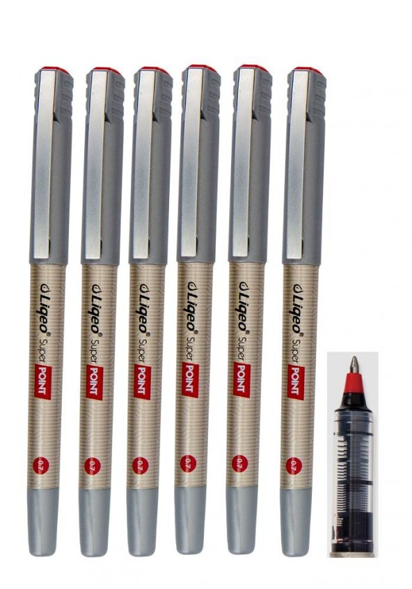 Kırmızı Pilot Kalem Super Point 0.7 6 Adet Kırmızı Roller Pilot Kalem 0,7 Mürekkepli Dolma Kalem ürün görseli