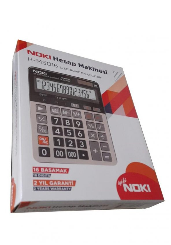Hesap Makinesi Siyah H-MS016 Noki 16x21 cm 1 Adet 16 Haneli Orta Boy Okul Ofis Büro Hesap Makinası - 2