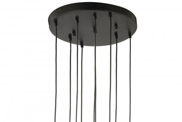 LampaLuce Cono Modern Sarkıt Salon Avizesi 9lu Sarı 45x70cm - 3