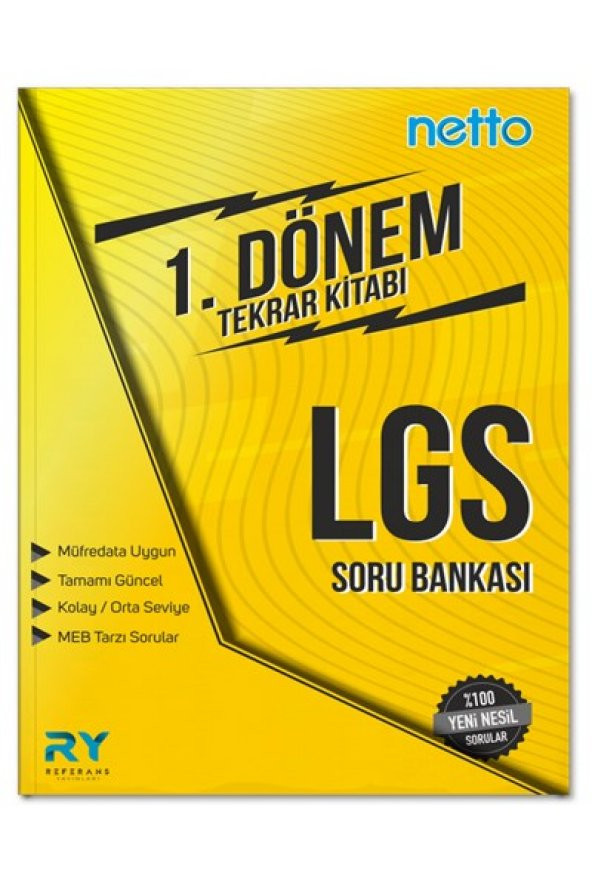 NETTO LGS 8. Sınıf Soru Bankası Tüm Dersler 1. Dönem Tekrar Kitabı Referans Yayınları