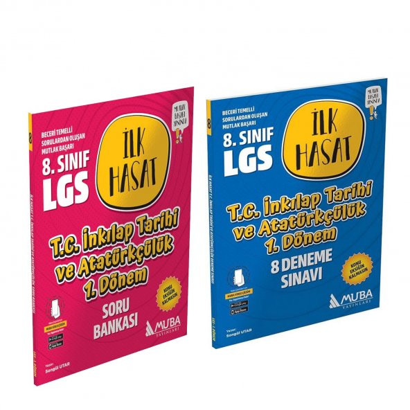 Muba Yayınları 2023 8.Sınıf LGS 1.Dönem Hasatı T.C. İnkılap Tarihi Soru ve Deneme Seti 2 Kitap ürün görseli 1