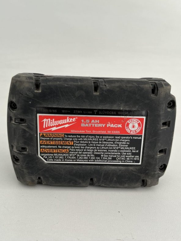 Milwaukee 18V 1.5Ah Li-ion Akü 48111815 2.El - 6